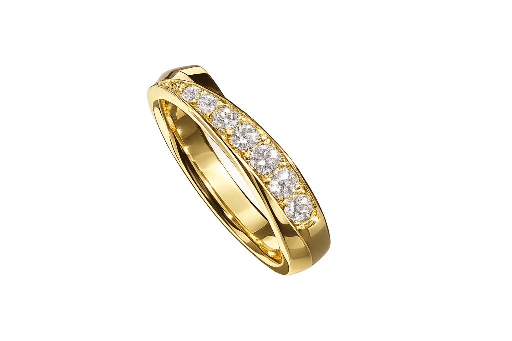 Diamond Pavé Crossover Ring