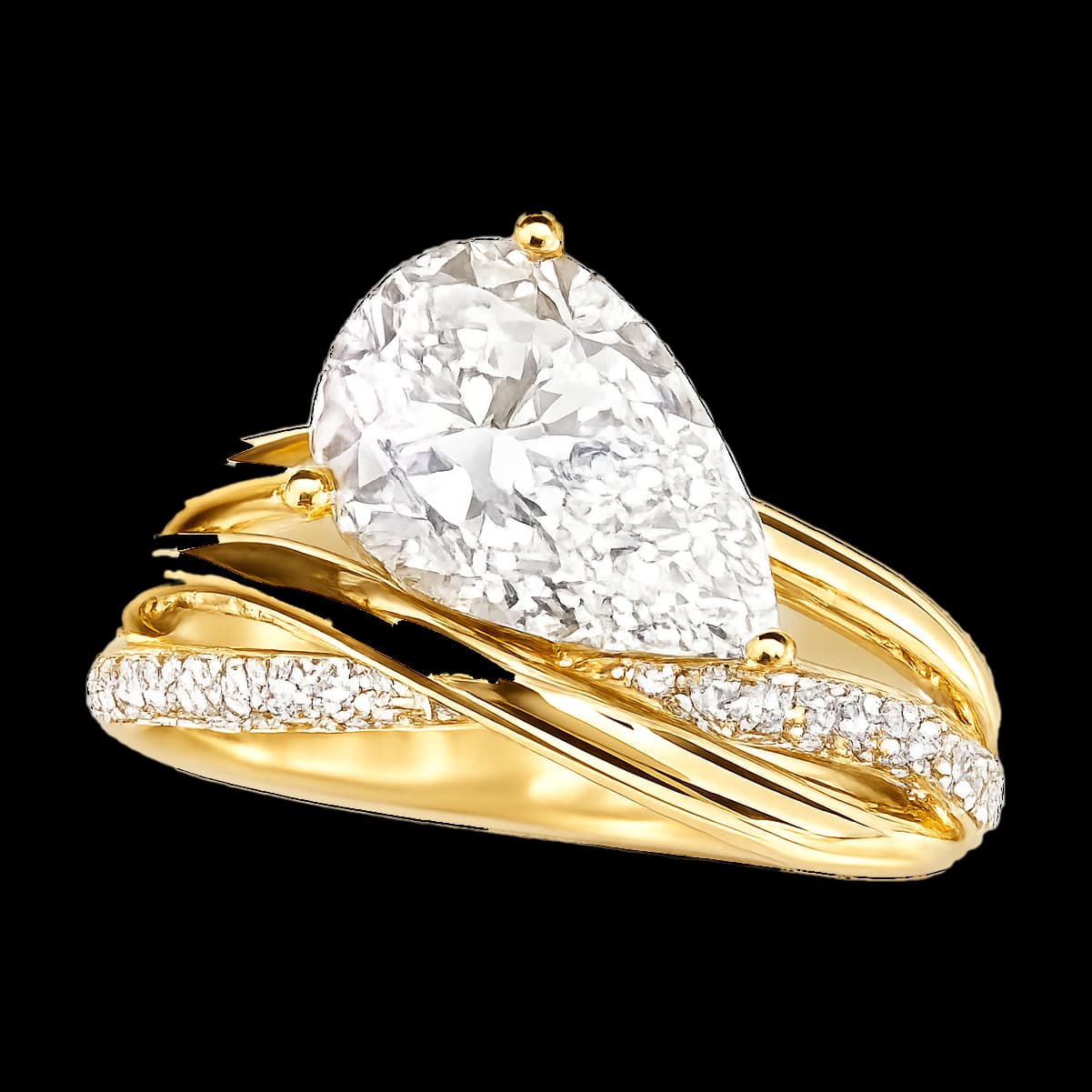 Pear Pavé Entwined Ring