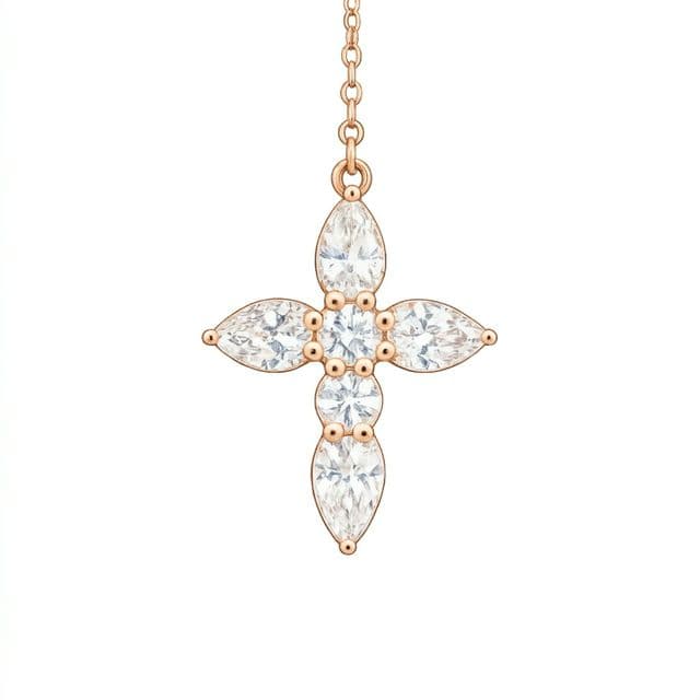 Rose Gold Diamond Cross