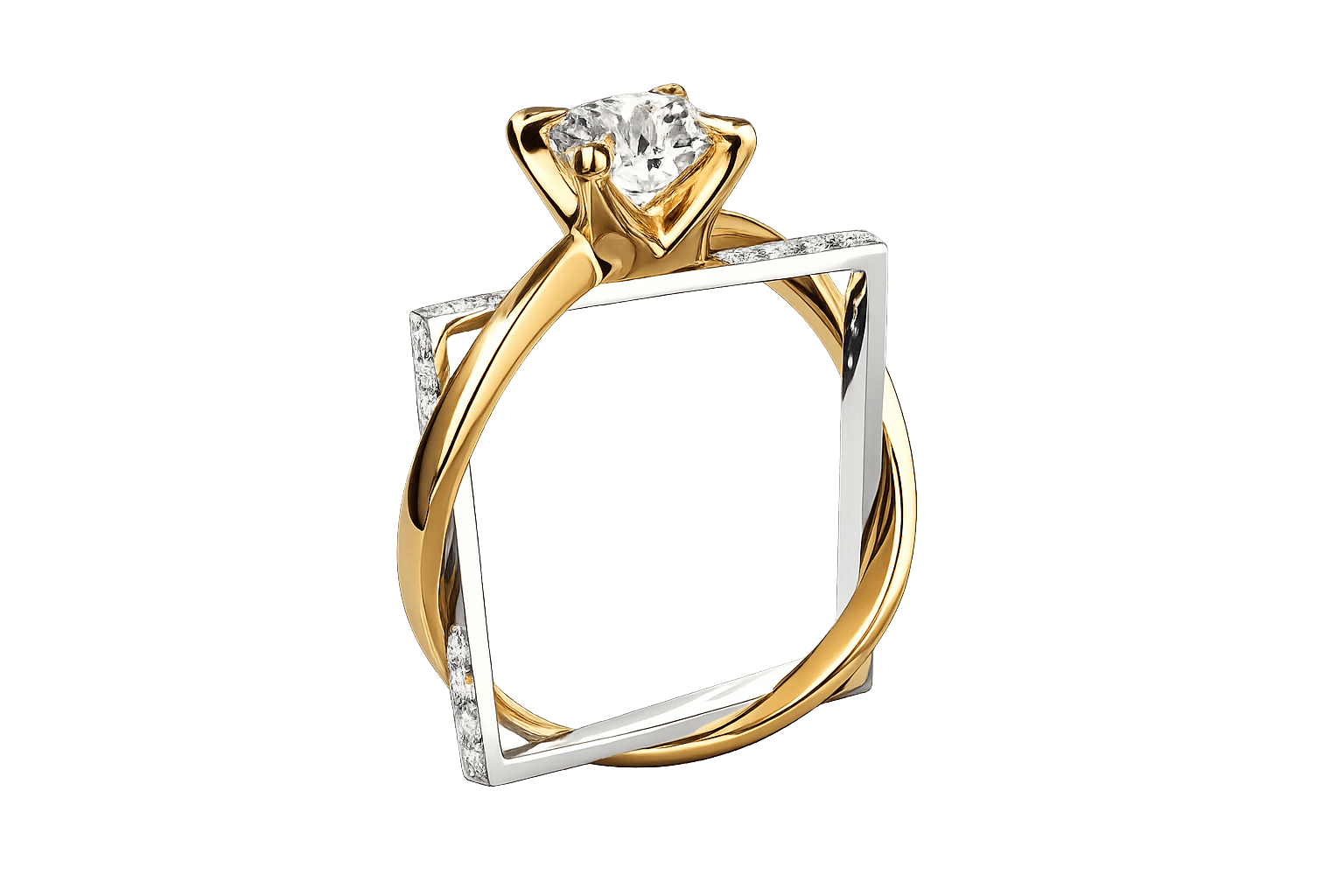 Square Solitaire Diamond Ring