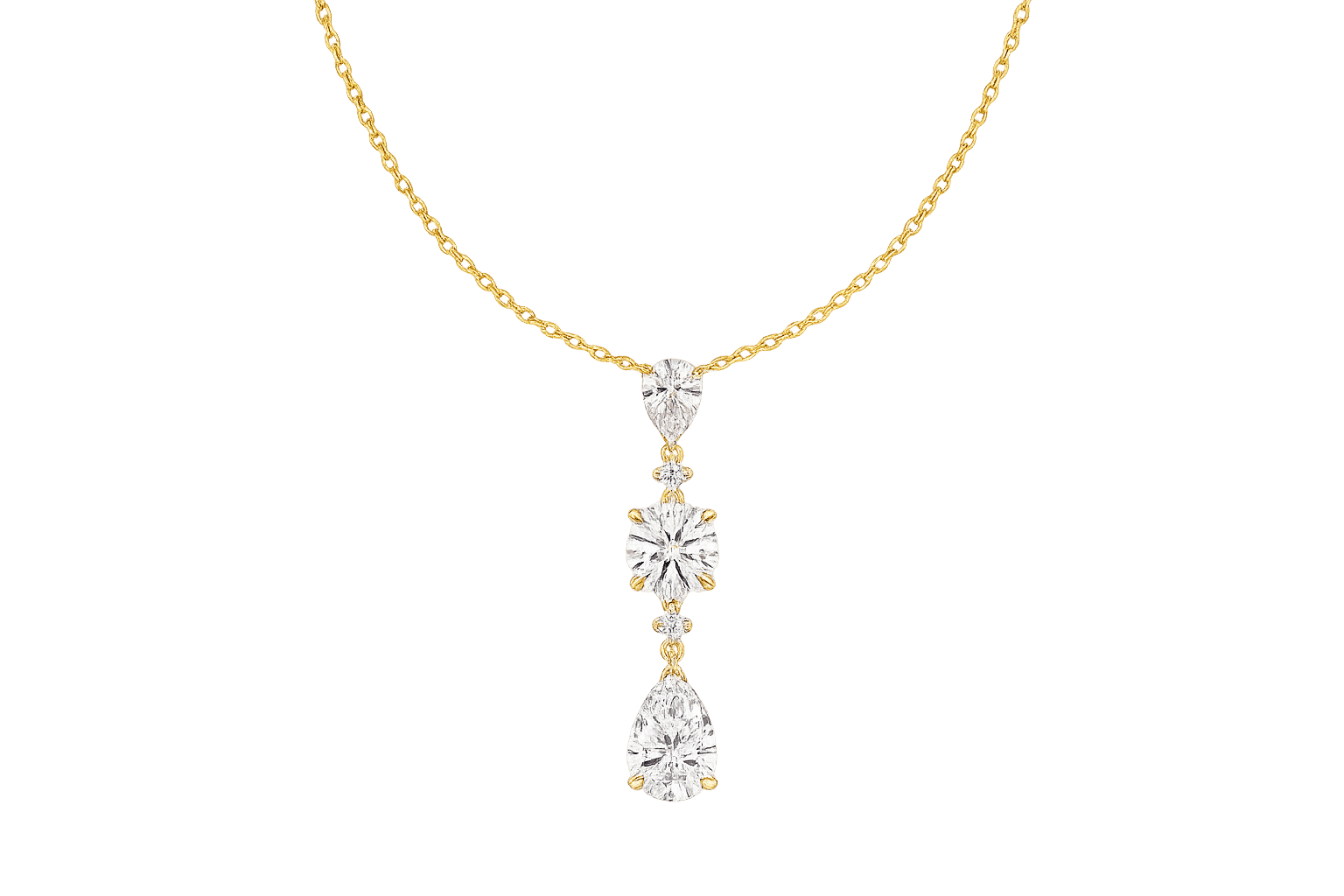 Triple Drop Diamond Necklace